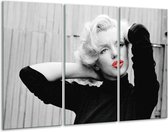 Peinture sur verre Marilyn Monroe | Noir, blanc, rouge | 120x80cm 3 Liège | Tirage photo sur verre |  F006873