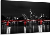 Pont de peinture sur toile | Rouge, gris | 140x90cm 1 Liège