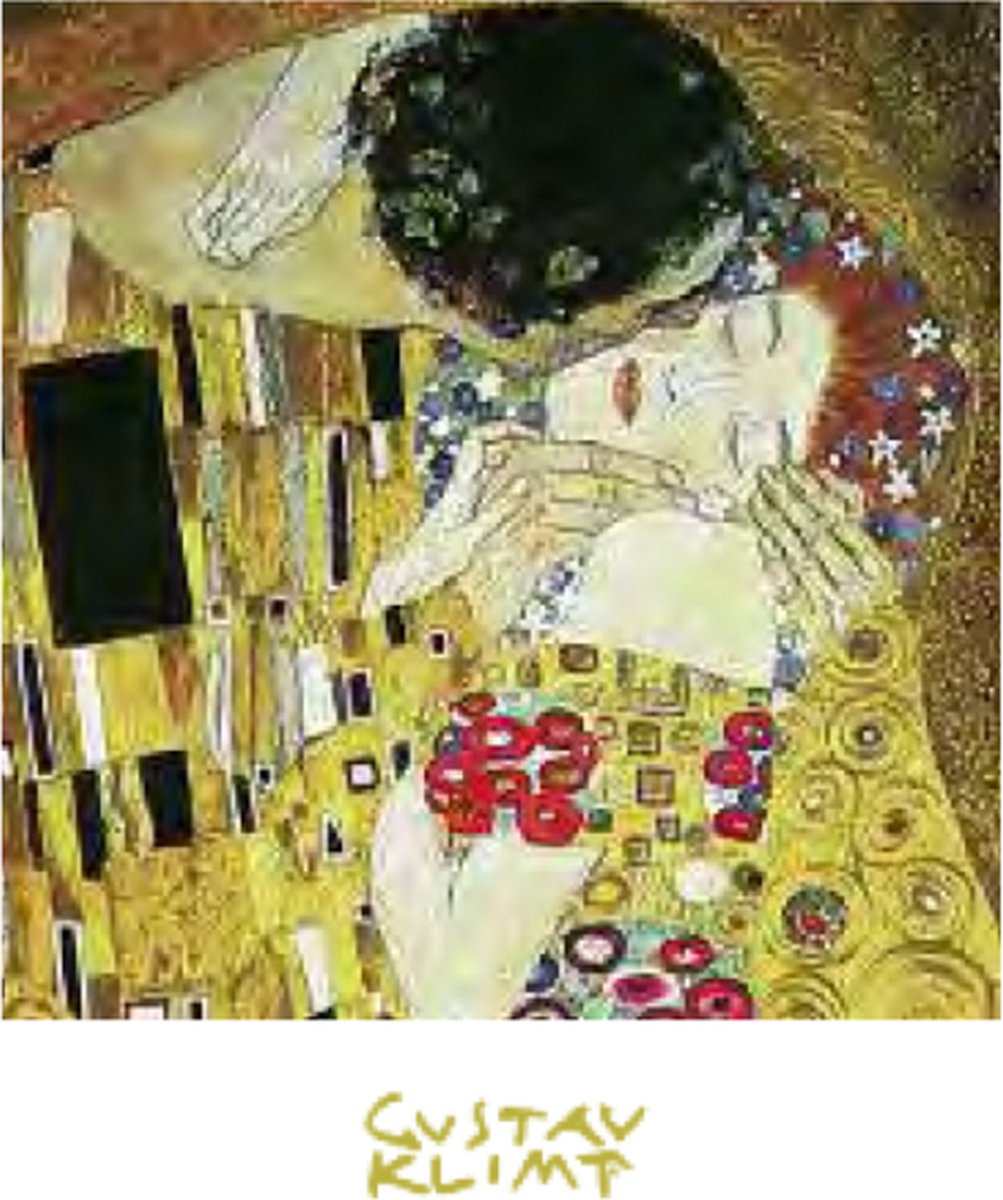 Catch Projecten Mini kunstposter - Gustav Klimt - De kus - 24x30 cm Multicolor
