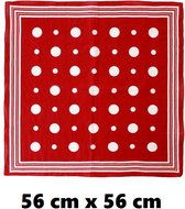 Zakdoek rood met witte bolletjes en strepen 56cm x 56cm - boeren zakdoek festival thema feest party verjaardag