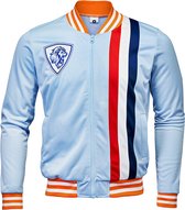 Retro Voetbal Jack - Koningsdag kleding - Gebaseerd op het mooiste uittenue van Oranje ooit - Trainingsjas - Olympische spelen - Voetbal - Jack - Unisex Dames en Heren - Rood Wit Blauw Oranje - Maat L