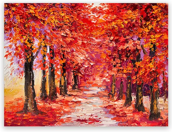 Peinture sur toile Forêt d'automne colorée