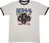Kiss - Alive In '77 Heren T-shirt - M - Wit