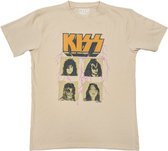Kiss - Lightning Photo Heren T-shirt - M - Beige