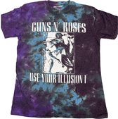Guns N' Roses - Use Your Illusion Monochrome Heren T-shirt - S - Blauw/Paars