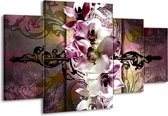 Peinture sur toile Orchidée | Violet, blanc | 160x90cm 4 Liège