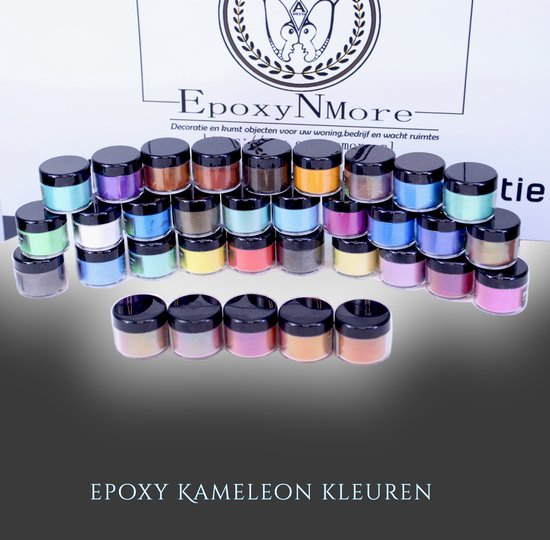 Foto: Epoxy kameleon pigment set van 5 kleuren 10 gram