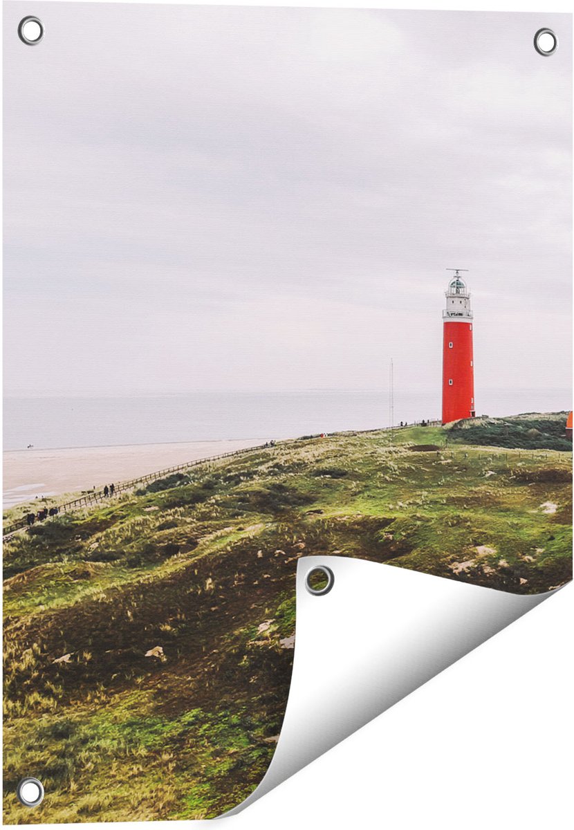 Gards Tuinposter Vuurtoren Texel - 40x50 cm - Tuindoek - Tuindecoratie - Wanddecoratie buiten - Tuinschilderij Multikleur