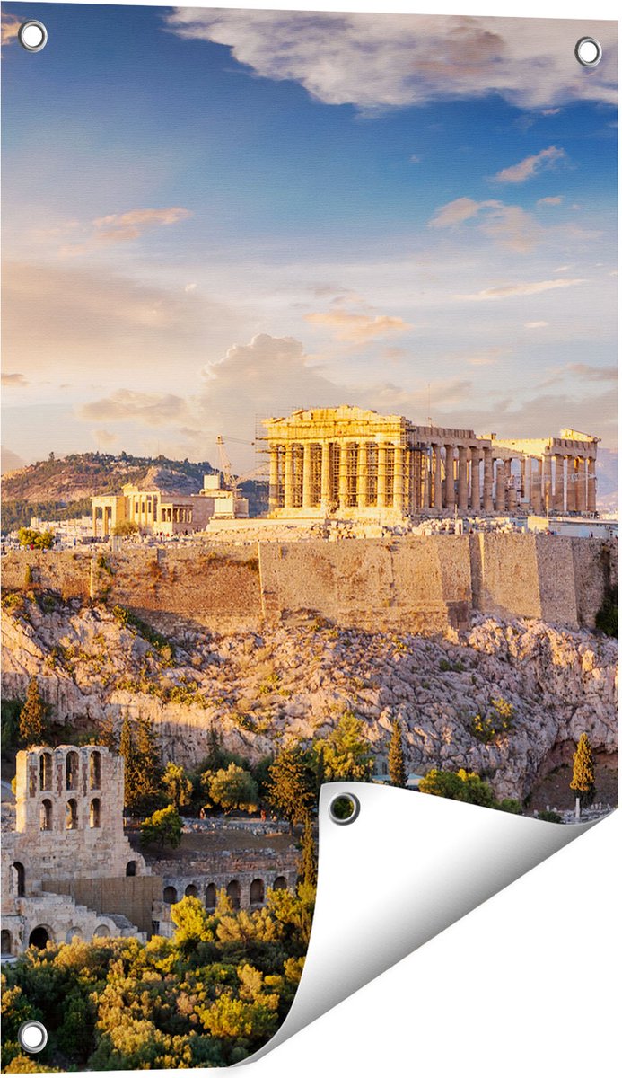 Gards Tuinposter Akropolis van Athene, Griekenland - Architectuur - 40x60 cm - Tuindoek - Tuindecoratie - Wanddecoratie buiten - Tuinschilderij Multikleur