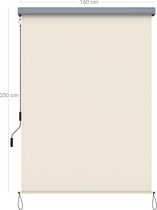 Signature Home Zeppy verticale luifel 160X250 voor balkon - terras, met grijze luifelcassette - verticale luifel voor buiten - voor windbescherming - zonwering en privacybescherming - waterdicht - beige
