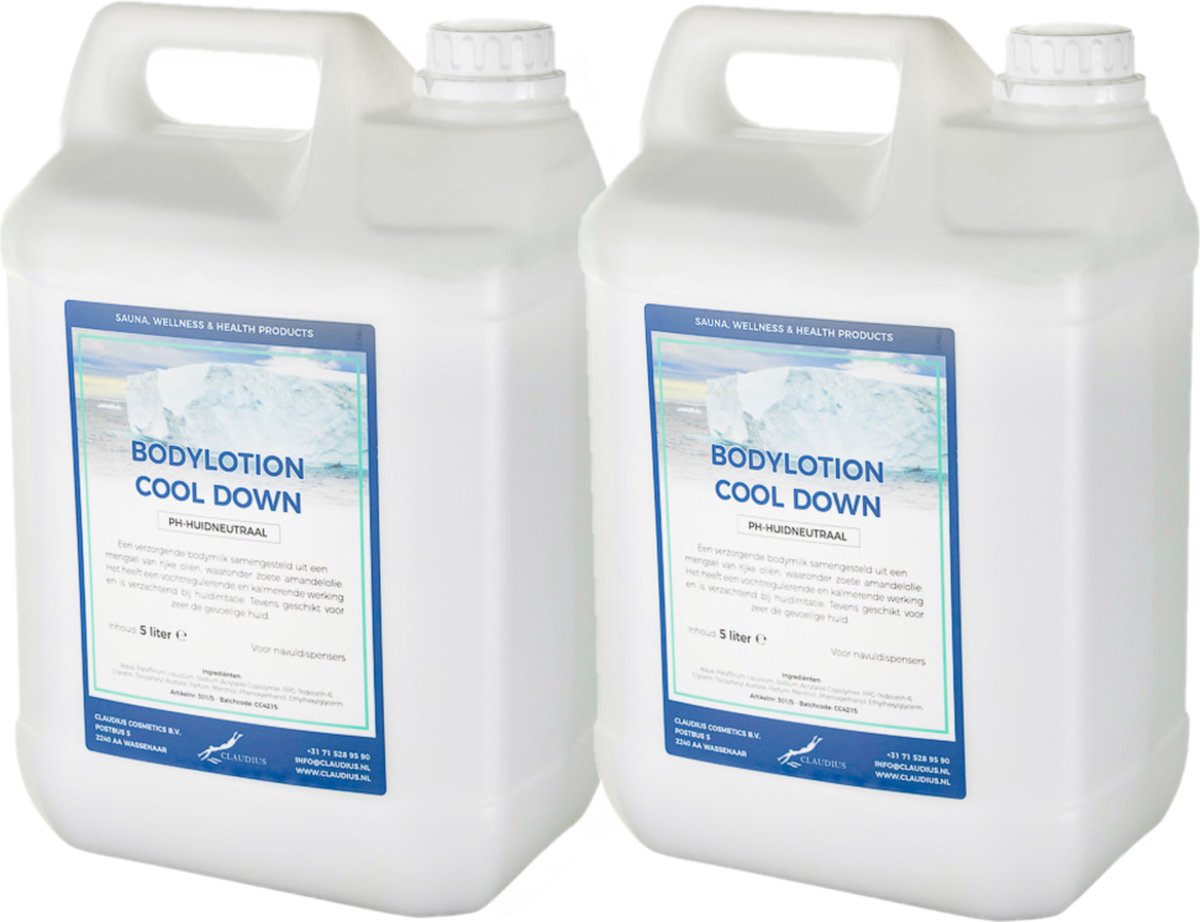 Bodylotion Cool Down 5 Liter - set van 2 stuks - navulling - Voordeelverpakking