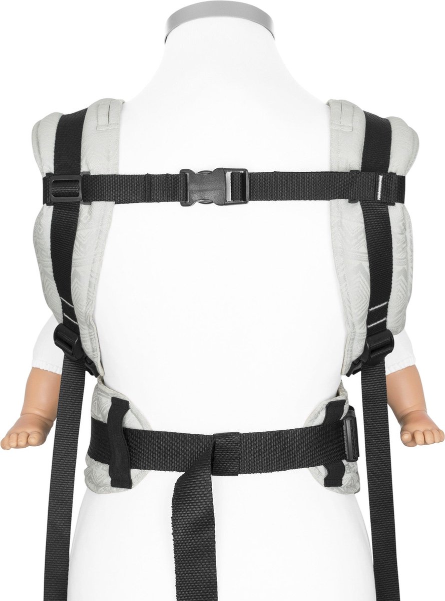 Fidella Fusion Full Buckle Ergonomische Draagzak Cubic Lines lichtgrijs voor baby bol