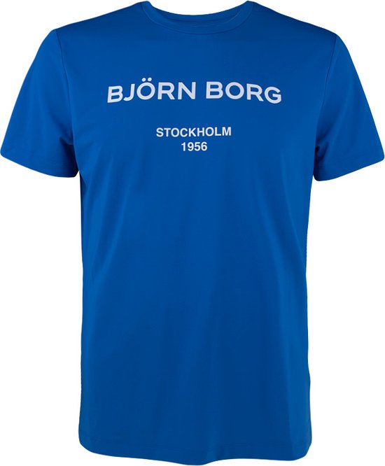 Björn Borg O-hals shirt center logo blauw