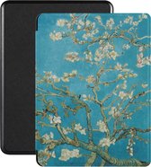 Lunso - Housse Kobo Glo / Glo HD / Touch 2.0 (6 pouces) - Housse de sommeil Vegan Saffiano Leather - Van Gogh Almond Blossom