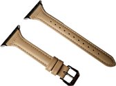 Convient au bracelet Apple Watch 38 / 40 / 41 mm - Série 1 2 3 4 5 6 7 8 SE - Bracelet de montre Smartwatch iWatch - 38 mm 40 mm 41 mm - Fungus - Cuir PU - Beige - Fin