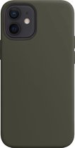 Geschikt voor: iPhone 12 Mini Siliconen Back Cover - Dark Olive