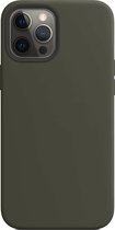 Geschikt voor: iPhone 12 Pro Max Siliconen Back Cover - Dark Olive