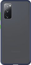 Telefoonglaasje Hoesje Geschikt voor Samsung Galaxy S20 - Kunststof - Blauw Transparant - Beschermhoes - Case - Cover