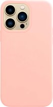 Telefoonglaasje Hoesje Geschikt voor iPhone 13 Pro - Siliconen - Roze - Beschermhoes - Case - Cover