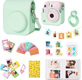 Complete Accessoires Set geschikt voor Fujifilm Instax Mini 12 - Case - Camera Tas - Hoesje - Filters - Fotoboek - Fotoalbum en meer - Mint Green