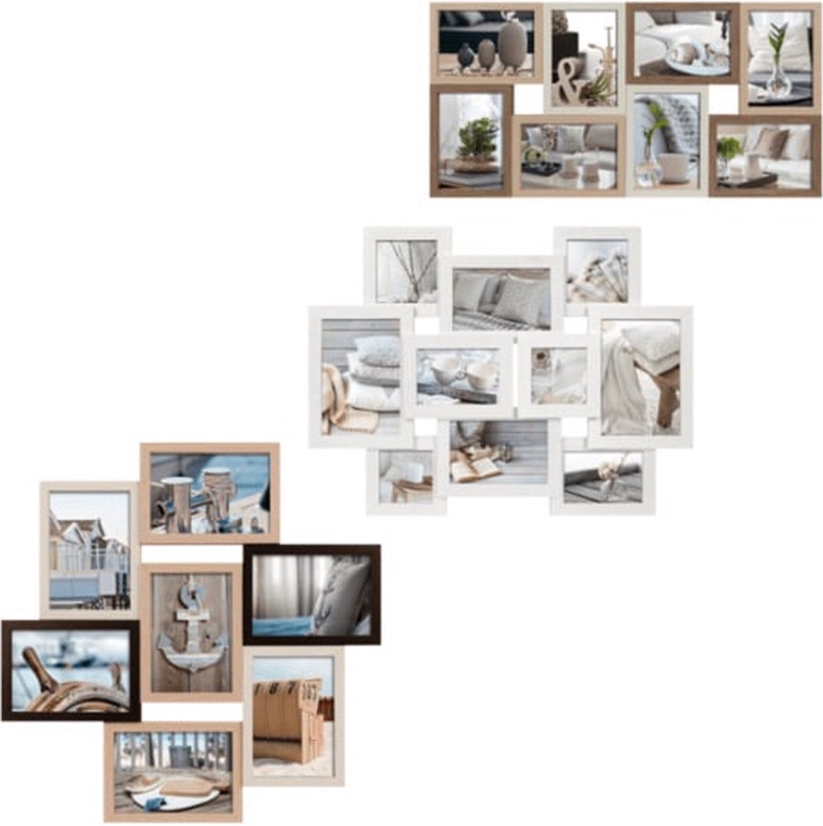 Atmosphera Collage fotolijst - 61 x 46 cm - voor 8x foto - zwart | Leen Bakker