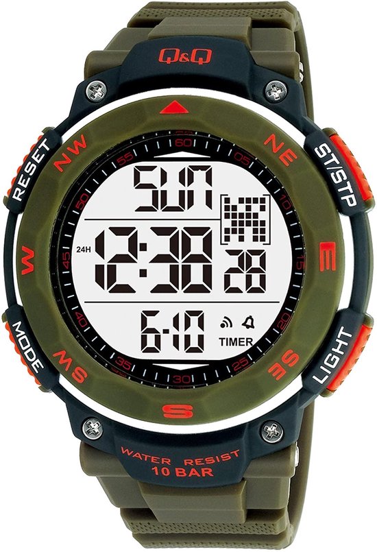 Q Q Heren Horloge Digitaal Waterdicht 10BAR Zwemmen Sporten Rubber Backlight Stopwatch . bol