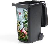 Container sticker Jungle - Natuur - Jongens - Meisjes - Kinderen - Zebra - Flamingo - 38x80 cm - Kliko sticker