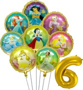 8 prinsessen ballon set rond - 45cm - Folie Ballon - Prinses - Themafeest - 6 jaar - Verjaardag - Ballonnen - Versiering - Helium ballon