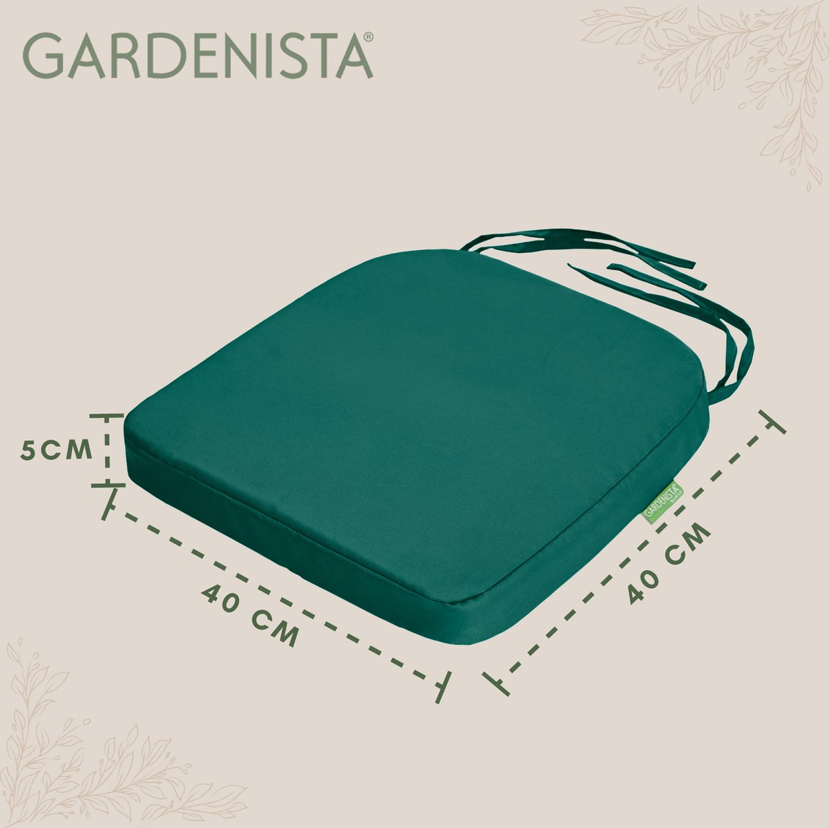 gardisun Tuinstoelkussens voor hoge rugleuning met hoofdeinde, extra dikke zitkussens, Made in Europe, ideale kussens voor hoge rugleuning, kussens met extra hoge lichtechtheid, 1-delige set, groen