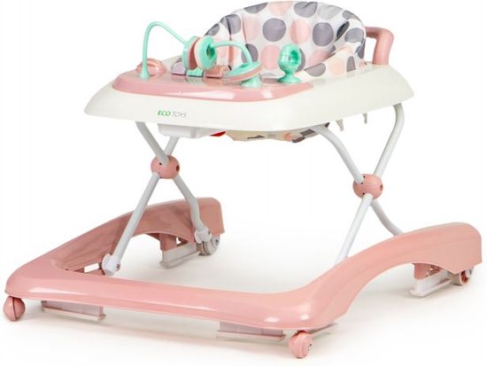 Baby loopstoel - afneembare hoes & verstelbare zitting - roze