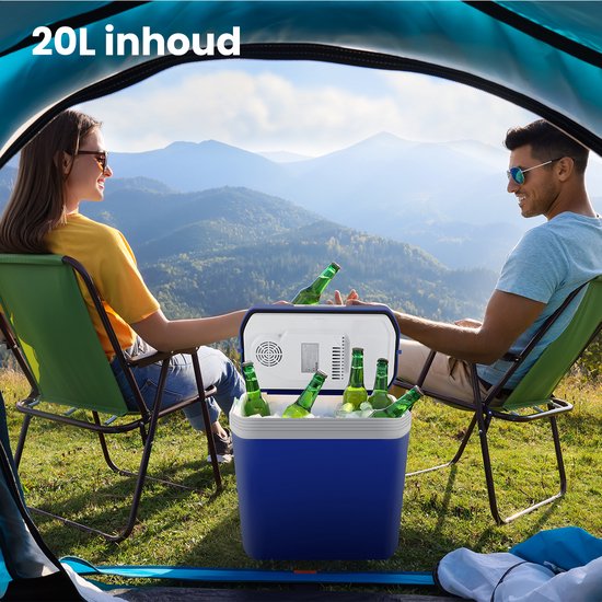 Auronic Elektrische Koelbox - Coolbox - 20L - 12V en 240V - Blauw