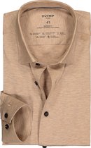 OLYMP 24/7 modern fit overhemd - tricot - beige - Strijkvriendelijk - Boordmaat: 41