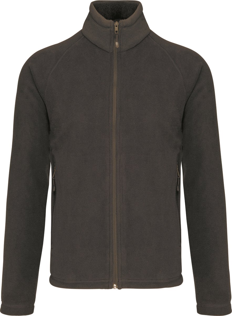 Kariban Microfleece met rits en raglanmouwen heren K917 Dark Grijs