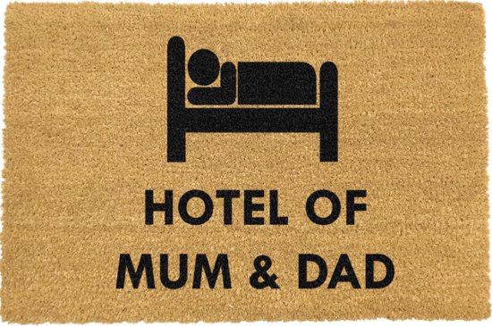 MadDeco - kokos deurmat - Hotel of mum and dad - duurzaam gemaakt in europa - 60 x 40 cm