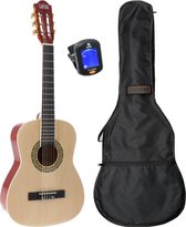 LaPaz 002 NT klassieke gitaar 1/2-formaat naturel + gigbag + stemapparaat