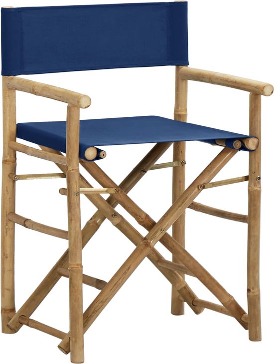 Grommen Zichzelf Naar de waarheid Furniture Limited - Regisseursstoelen 2 st inklapbaar blauw bamboe en stof  | bol.com