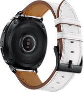 Bracelet en Cuir YONO 20 mm - Bracelet de montre en cuir de Luxe adapté pour Samsung Galaxy Watch 5 / Pro / 4 / 3 / Active 2 - Garmin Approach / Forerunner / Venu 2 Plus / SQ / Vivomove - Polar Ignite / Unite - Huawei - Wit