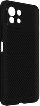 Geschikt voor Xiaomi Mi 11 Lite/11 Lite 5G NE Case Carbon Effect Glanzend Zwart
