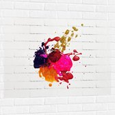 Muursticker - Verfklodders in Verschillende Kleuren op Witte Achtergrond - 100x75 cm Foto op Muursticker