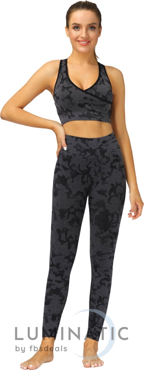 Sportlegging Dames - Yoga Legging - Fitness Legging - Sportlegging High Waist - Legging Dames - Sport Legging - Shapewear Dames - Camouflage Broek - Camo2 - Luminatic® - Black - XS — afbeelding 5