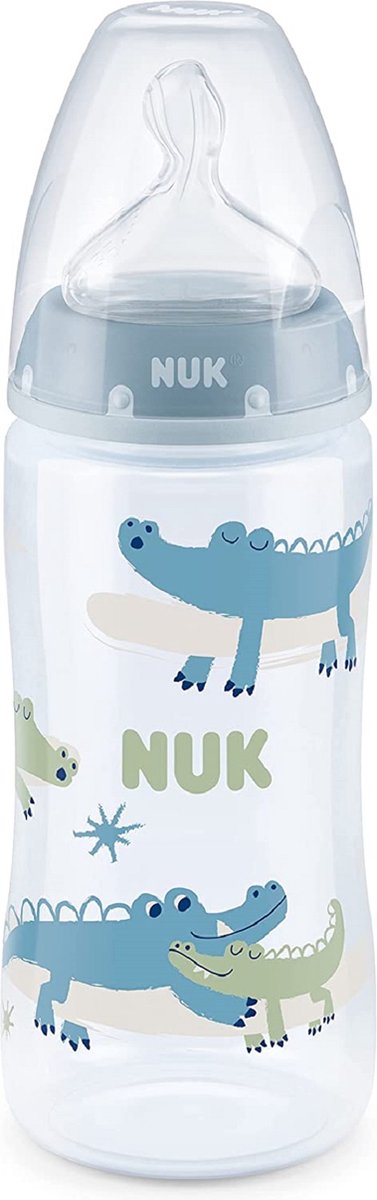 NUK First Choice+ Biberon professionnel anti-colique | 0–6 mois | Contrôle  de la température | 300 ml | Sans BPA | Tétine en silicone