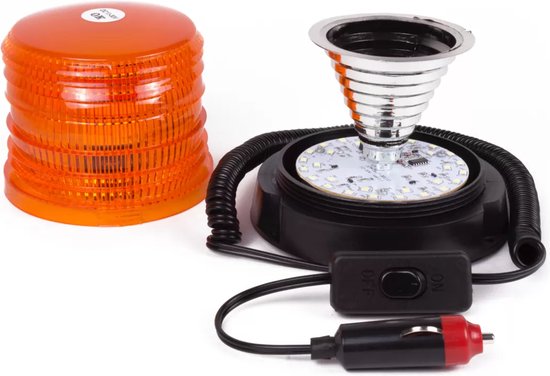 Dinfu 2 Stück 16,8-Zoll Blinken LED Warnleuchte Orange weißes Dinfu 2 Stück 16,8-Zoll Blinken LED Warnleuchte Orange weißes