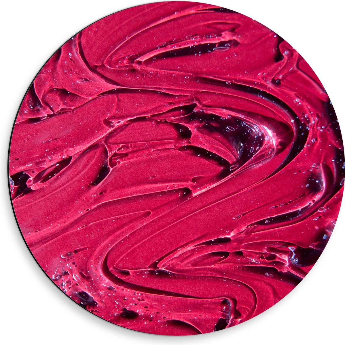Dibond Muurcirkel - Texuur in Roze Verf - 50x50 cm Foto op Aluminium Muurcirkel (met ophan