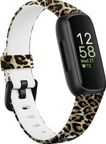 Siliconen Smartwatch bandje - Geschikt voor Lucky Leopard Fitbit Inspire 3 bandje - Strap-it Horlogeband / Polsband / Armband - Maat: Maat S