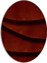 PVC Schuimplaat Ovaal - Textuur in Rode Opgestapelde Bladeren - 30x40 cm Foto op Ovaal (Met Ophangsysteem)