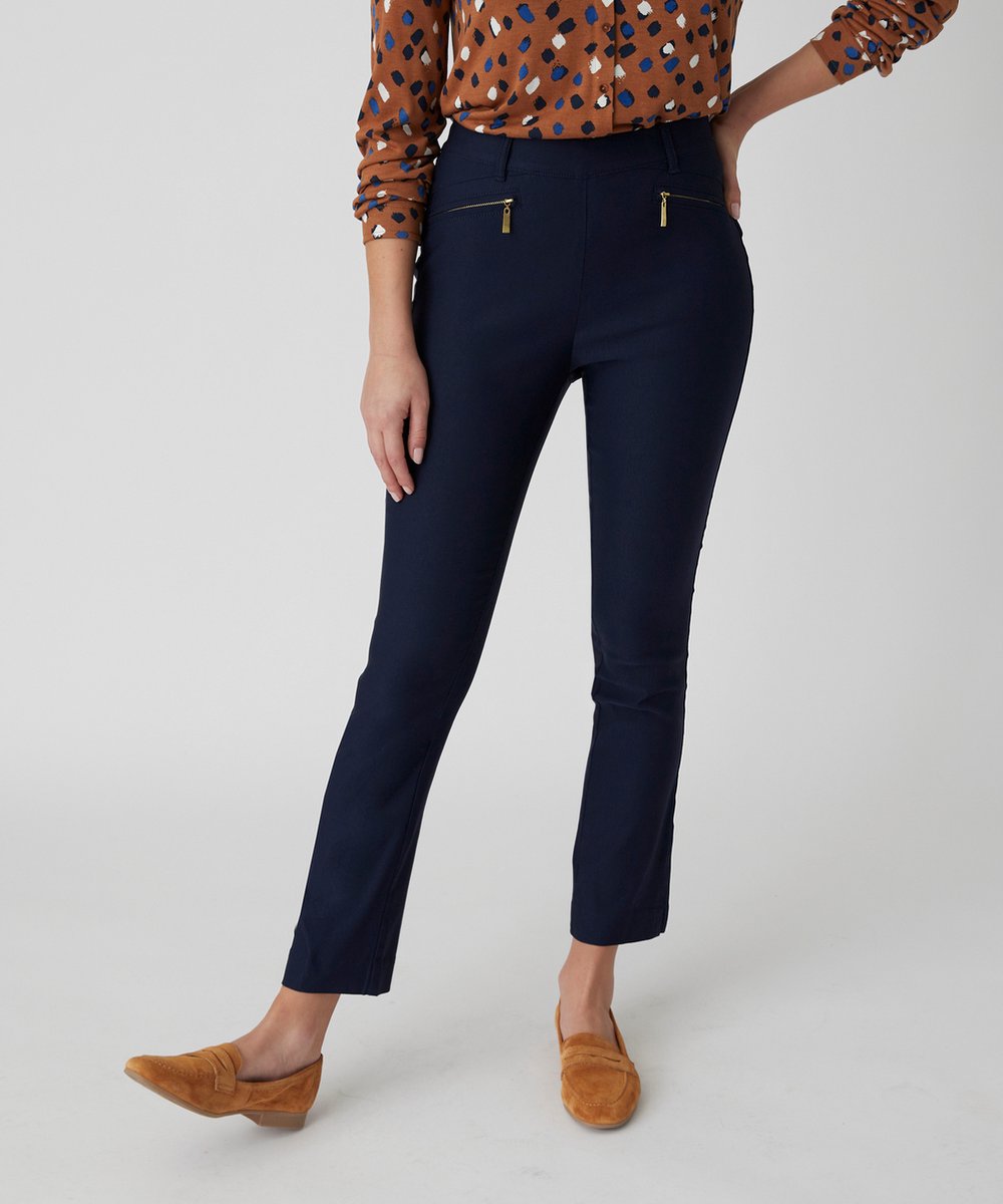 Damart - 7/8-broek van stretch linnen - Dames - Blauw - 36