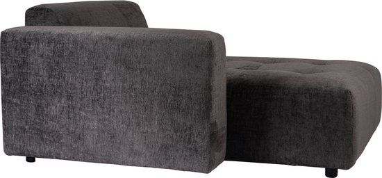 PTMD Bank Quinta Chaise Longue Links Soft Velvet Antraciet