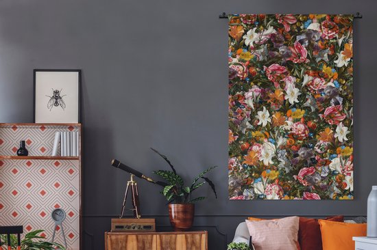 Tapisserie murale - Fleurs - Arc-en-ciel - Art - Maîtres anciens - Tapisserie - Tapisserie - Katoen - Décoration de la maison - 120x180 cm - Chambre - Tissu mural - Tenture murale - Décoration murale - Tapisseries