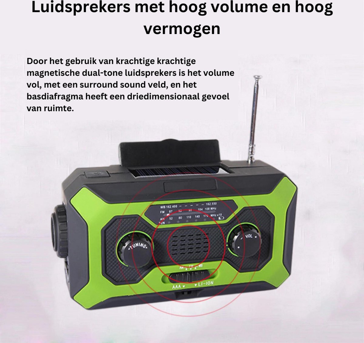 Noodradio Powerbank 10.000 mAh Noodpakket Zaklamp Opwindbaar Noodradio...