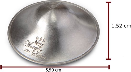 MOOGCO Silver nipple guards - tepelkapjes - maat XL - de originele zilveren tepelbeschermer- 925 zilver van MOOGCO — afbeelding 2